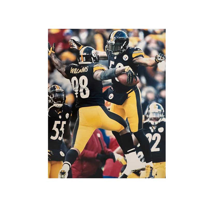 Ryan Shazier And Vince Williams "Shake & Bake" Chest Bump Unsigned 16x20 Photo