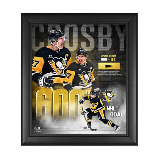 Sidney Crosby Pittsburgh Penguins Framed 15" x 17" 600th NHL Goal Collage with a Piece of Game-Used Puck - Limited Edition of 187