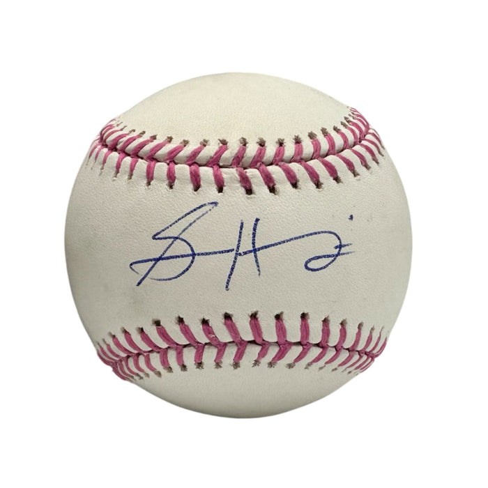 Spencer Horwitz Signed Official MLB Breast Cancer Awareness Baseball