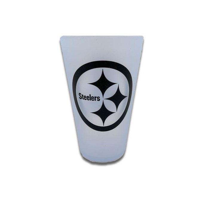 Steelers Clear 16 oz. Silicone Unbreakable Black Pint Glass