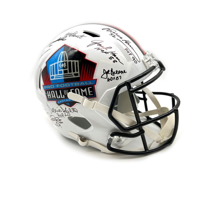 Steelers HOF Legends Multi Signed Authentic White HOF FS Speed Helmet with HOF Inscriptions