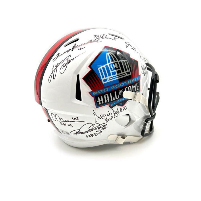 Steelers HOF Legends Multi Signed Authentic White HOF FS Speed Helmet with HOF Inscriptions