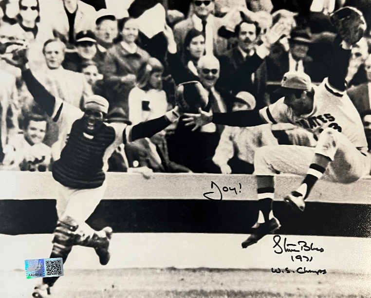 Steve Blass Celebrating 8x10 Photo - Signed and Inscribed '1971 WS Champs”