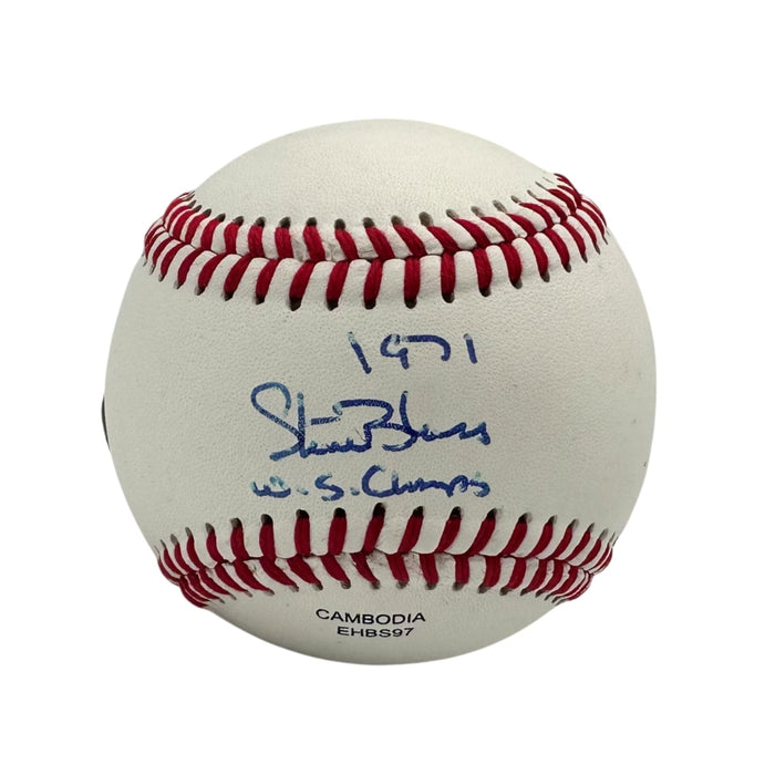 Steve Blass Signed Official League Baseball with '1971 WS Champs'