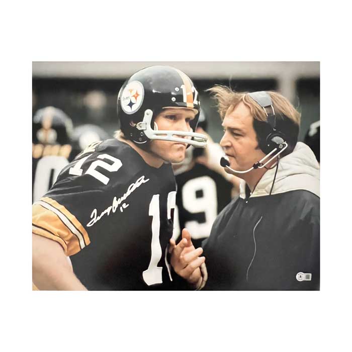 Terry Bradshaw Signed Talking with Coach Noll 16x20 Photo