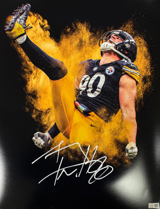 Tj Watt Signed Color Burst 16X20 Photo