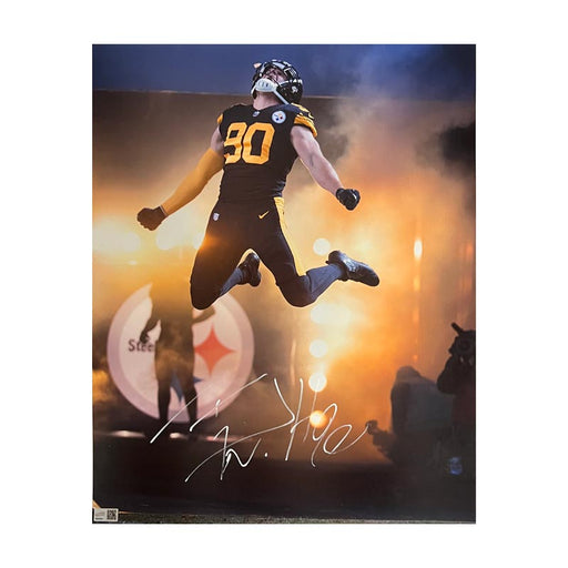 Tj Watt Signed Leaping Entrance In Color Rush 16X20 Photo