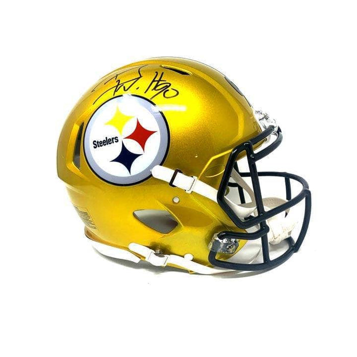 TJ Watt Signed Pittsburgh Steelers Full Sized Authentic Speed Helmet  (Damaged)