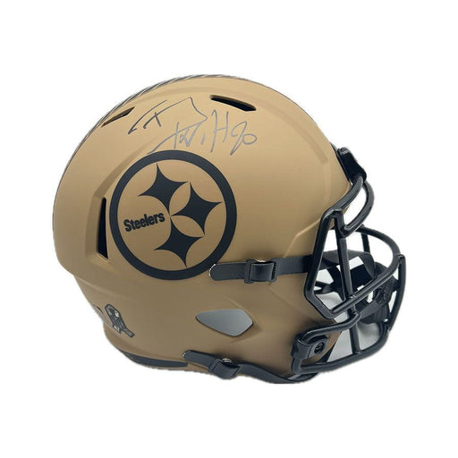 TJ Watt Signed Pittsburgh Steelers Full Sized Replica 2023 Salute to Service Helmet