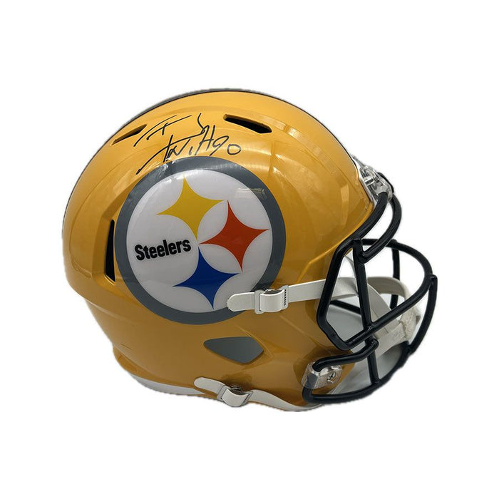TJ Watt Signed Pittsburgh Steelers Full Sized Replica 75th Anniversary Speed Helmet