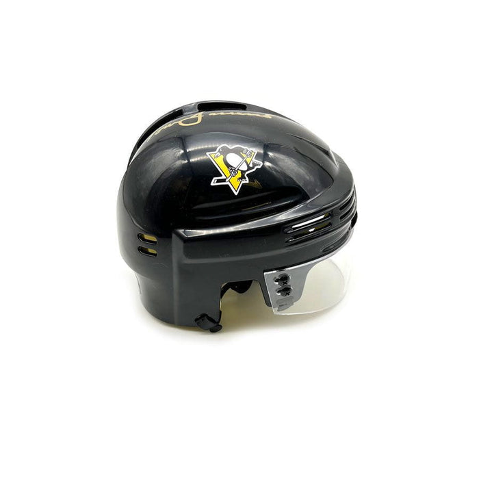 Tom Barrasso Signed Pittsburgh Penguins Black Mini Helmet