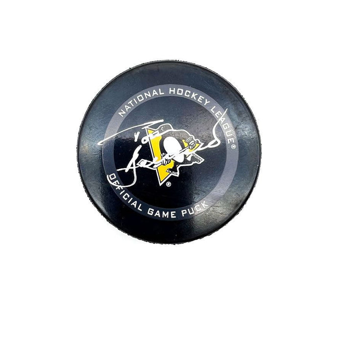 Tom Barrasso Signed Pittsburgh Penguins Official Game Model Puck