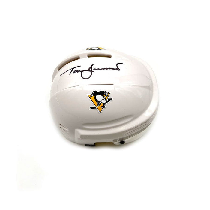 Tom Barrasso Signed Pittsburgh Penguins White Mini Helmet