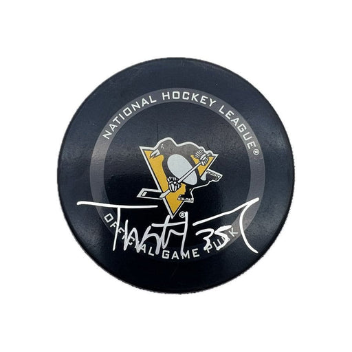 Tristan Jarry Autographed Pittsburgh Penguins Game Model Puck