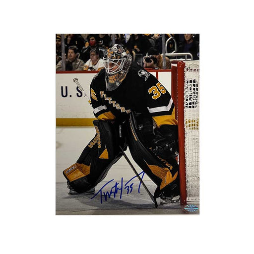 Tristan Jarry Signed All Black in Goal 8x10 Photo