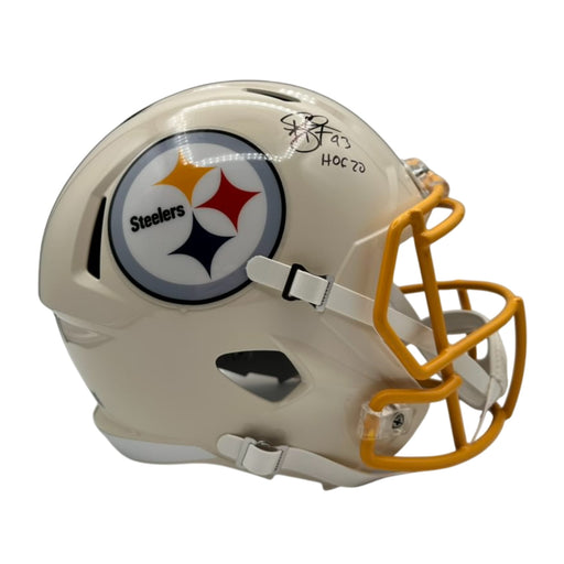 Troy Polamalu Signed Pittsburgh Steelers Full Size Retro Replica Helmet with HOF 20