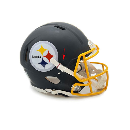 Unsigned Pittsburgh Steelers Riddell Full Size Authentic Black Matte Helmet - DAMAGED