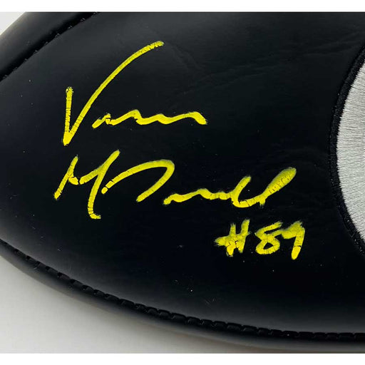 Vance McDonald Autographed Pittsburgh Steelers Black Logo Football - DAMAGED