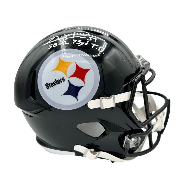 Willie Parker Signed Pittsburgh Steelers Full Size Speed Replica Helmet with SB XL 75 YD TD
