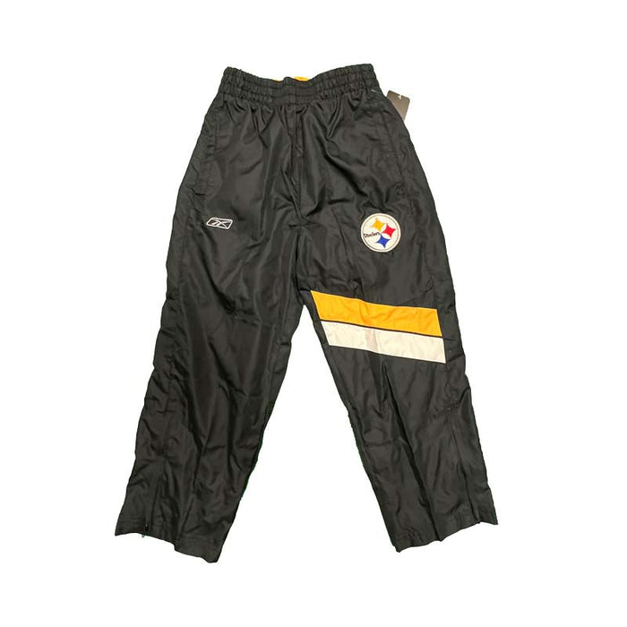 General Merchandise Youth Pittsburgh Steelers Team Apparel Black Sweatpants with Gold and White Side Stripe Kids Large
