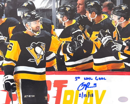 Zach Aston-Reese Signed Fist Bump 8X10 Photo with 1st NHL Goal 2/13/18
