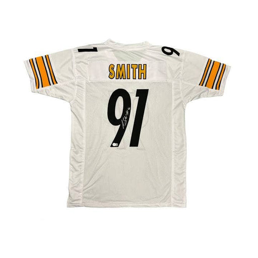 Aaron Smith Autographed Custom White Jersey