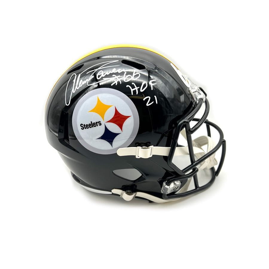 Alan Faneca Signed Pittsburgh Steelers Full Size Replica Speed Helmet with HOF 21