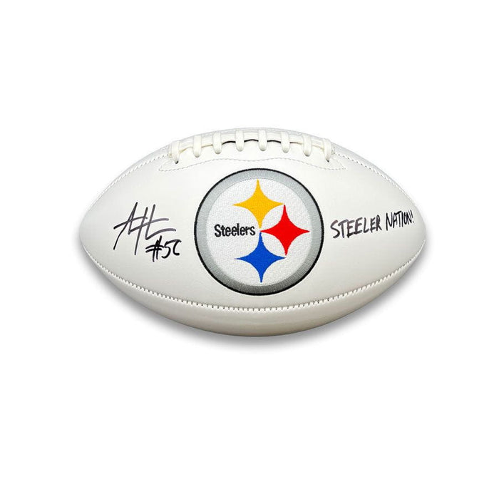 Alex Highsmith Signed Pittsburgh Steelers White Logo Football With Steeler Nation