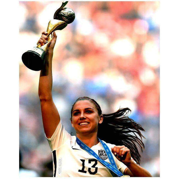 Alex Morgan Unsigned Holding Cup 8x10 Photo (2015)
