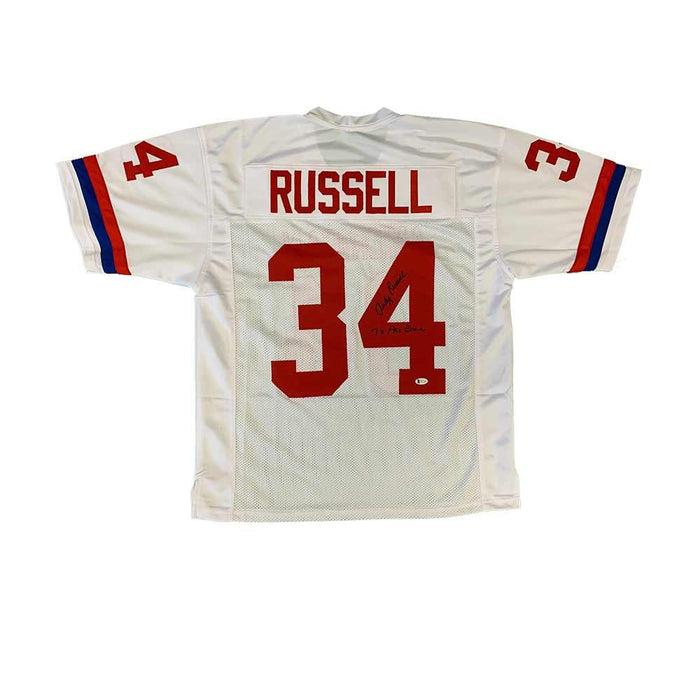 Andy Russell Signed White Custom Pro Bowl Jersey Insc. 7X Pro Bowl
