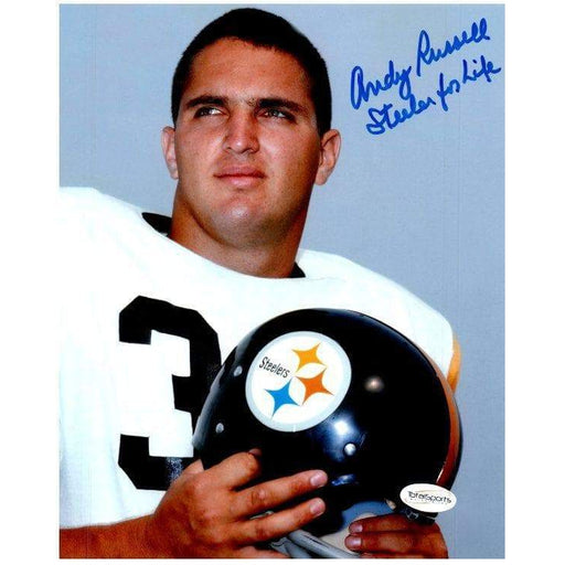 Andy Russell Signed Close-up 8x10 Photo with Steeler 4 Life