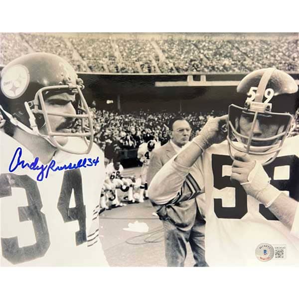 Jack Ham, Jack Lambert, & Andy Russell Autographed & Framed 16x20