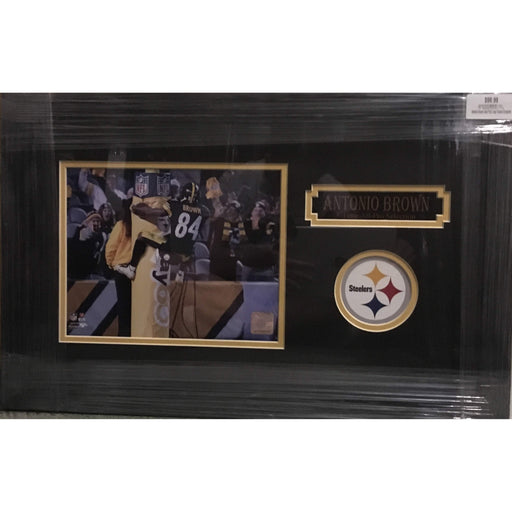 Antonio Brown Goal Post Leap Horizontal Unsigned 8x10 - Professionally Framed
