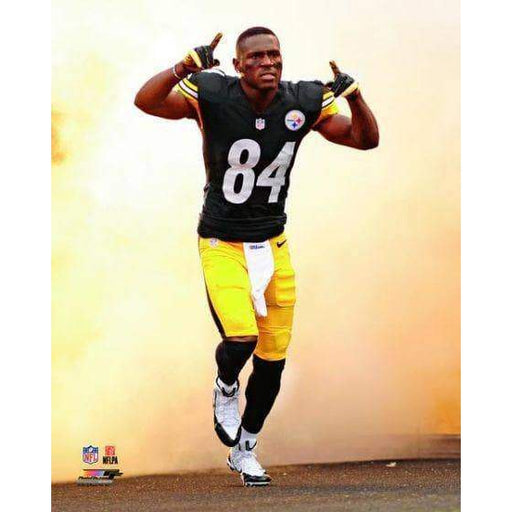 Antonio Brown Running Out Of Tunnel In Black Unsigned Licensed 8X10 Photo