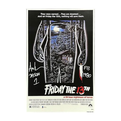 Ari Lehman Signed Friday the 13th 11x17 Poster with "F13 1980" and "Jason #1" (White Ink)
