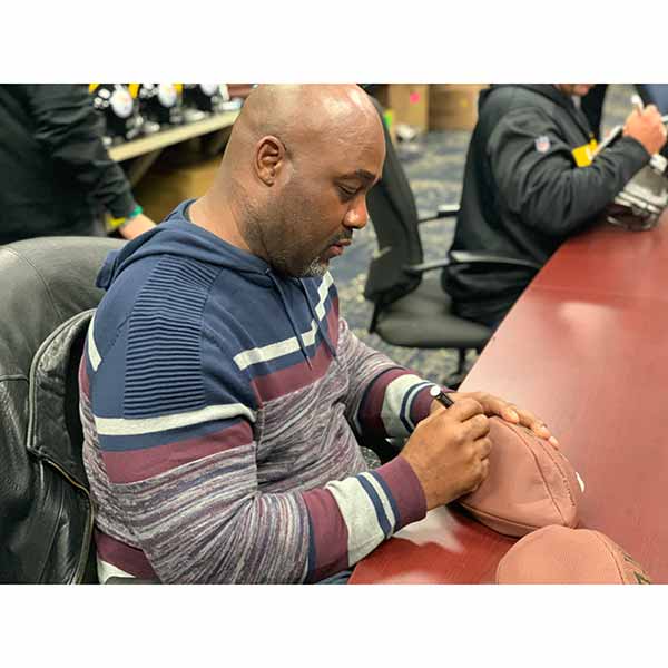Barry Foster Autographed Replica Football With 92 Steelers Mvp