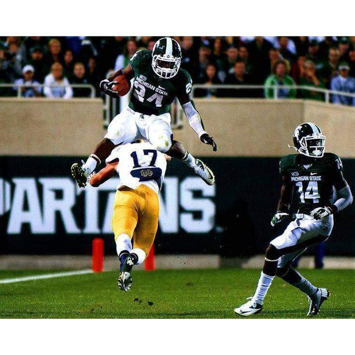 Le'Veon Bell Msu Leap Vs Nd Unsigned 8X10 Photo