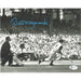 Bill Mazeroski Autographed Bat Down B&W 8X10 Photo (Elec Blue Ink)