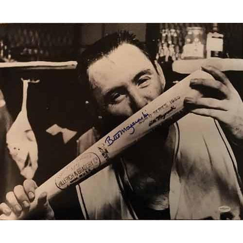 Bill Mazeroski Autographed Kissing Bat 16x20 Photo