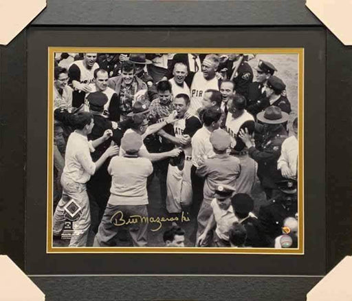 Bill Mazeroski Autographed Mobbed At Home Plate16X20 Photo (No Nameplate) - Professionally Framed