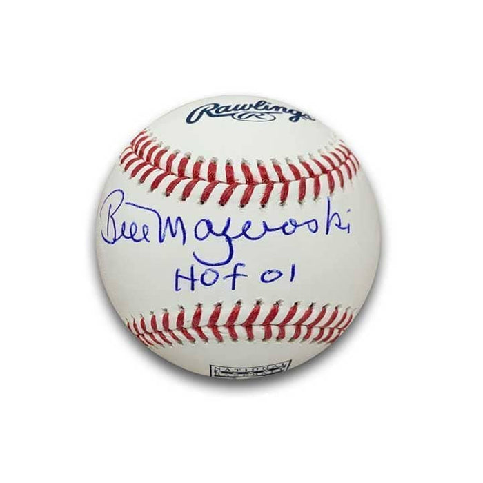 Bill Mazeroski Autographed Official MLB Hall of Fame Baseball Inscribed 'HOF 01'