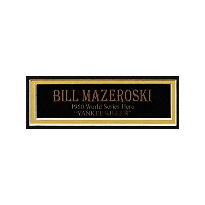 Bill Mazeroski Autographed Pre-Mobbed At Home Plate 20x24 Photo Inscribed 10-13-60 with Nameplate - Professionally Framed