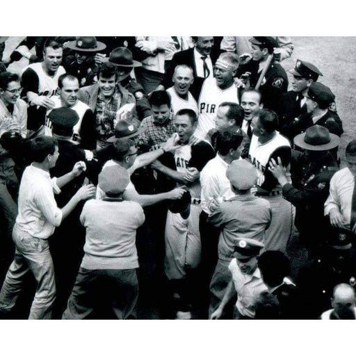 Bill Mazeroski Mobbed At Home Unsigned 16x20 Photo