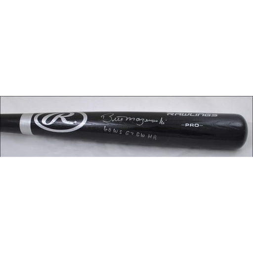 Bill Mazeroski Rawlings Black Big Stick Bat - Signed and inscribed '60 WS G7 GW HR'