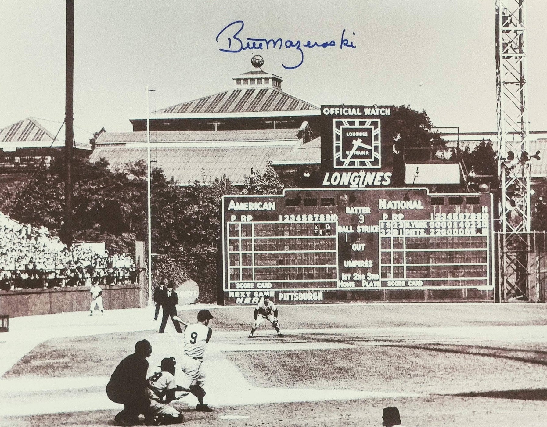 Bill Mazeroski Signed 1960 World Series Home Run B&W 16X20 Photo — TSEShop