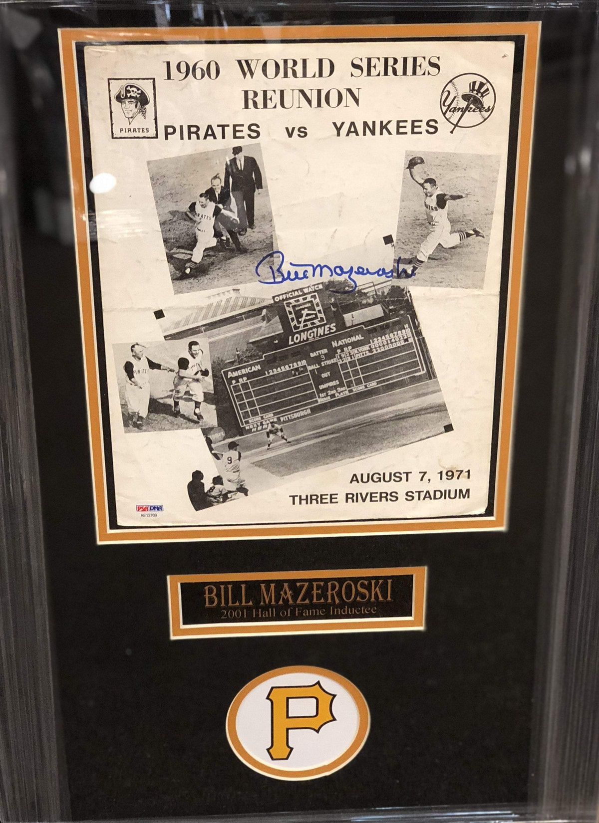 Bill Mazeroski Signed Official 1960 Ws Reunion 1971 Program - Professi ...