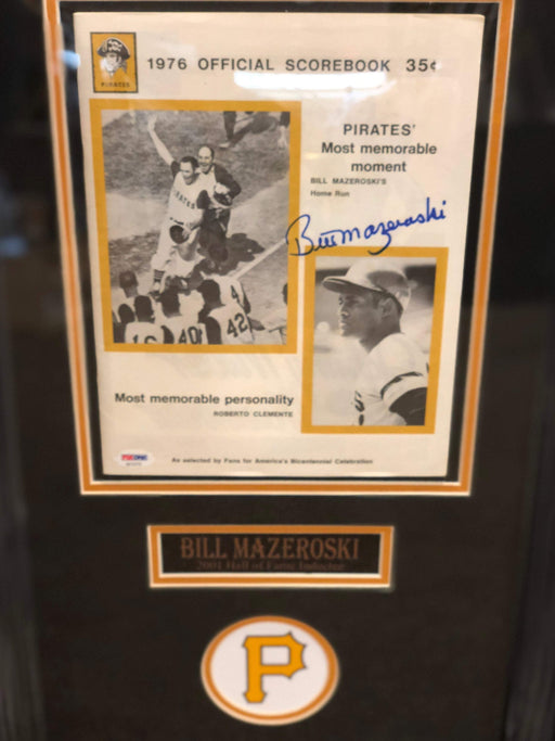 Bill Mazeroski Signed 1976 WS Scorebook - Professionally Framed