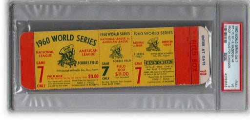 Bill Mazeroski Signed Authentic 1960 Ws Game 7 PROOF Ticket - Small Slab
