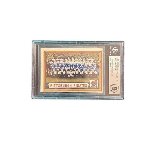 Bill Mazeroski Signed Pittsburgh Pirates Team Posed Trading Card Slabbed By Beckett
