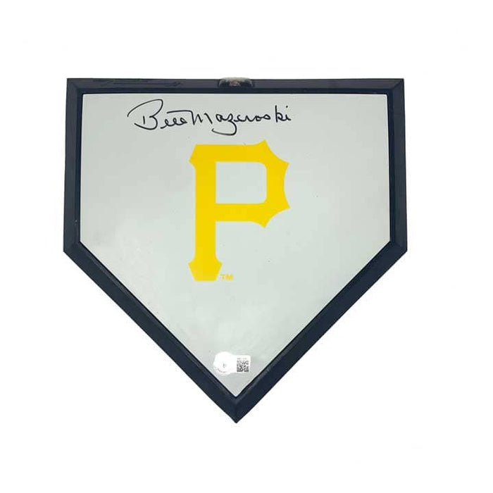 Bill Mazeroski Signed Yellow P Home Plate